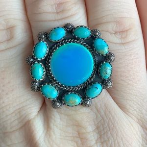 Turquoise & Galaxy Opal 925 Sterling Silver ring